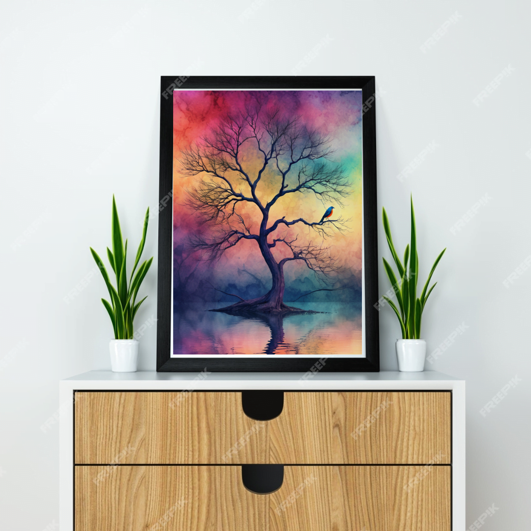 Tree Art for living room/office (framed) – digitocity